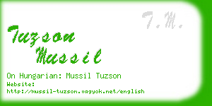 tuzson mussil business card